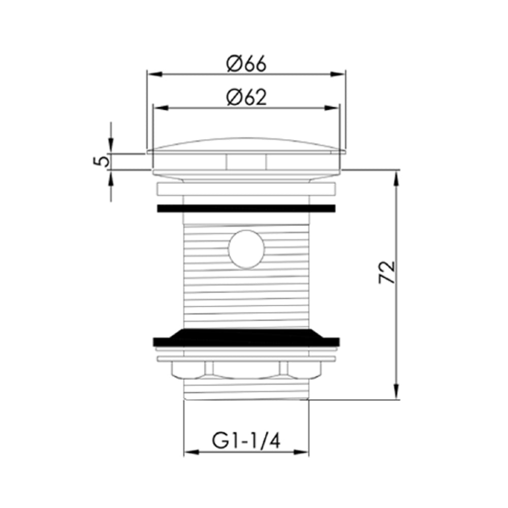 pop up waste plug technical drawing-tapron