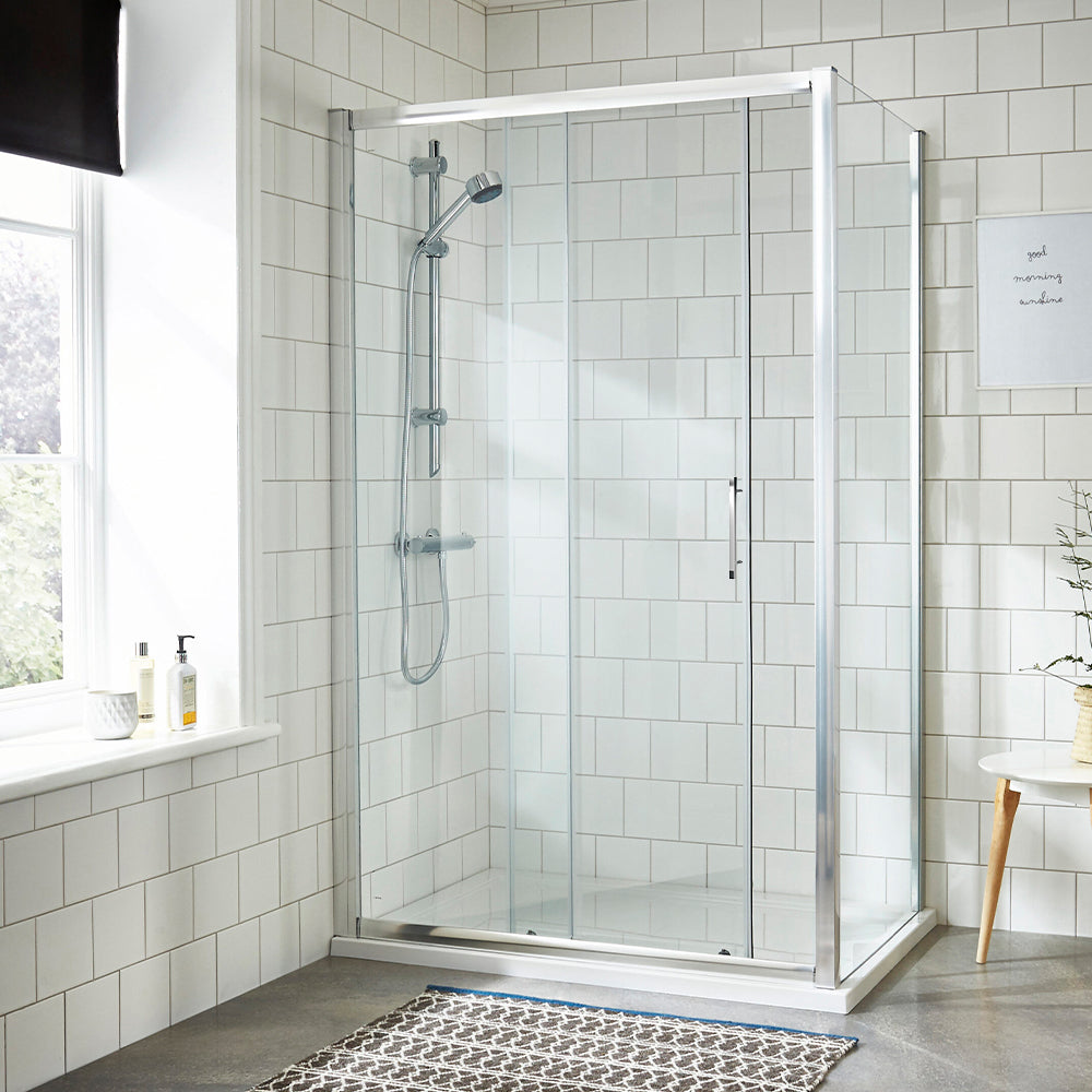 Silver Sliding Door Shower Enclosure - 1000x1850mm Secondary image