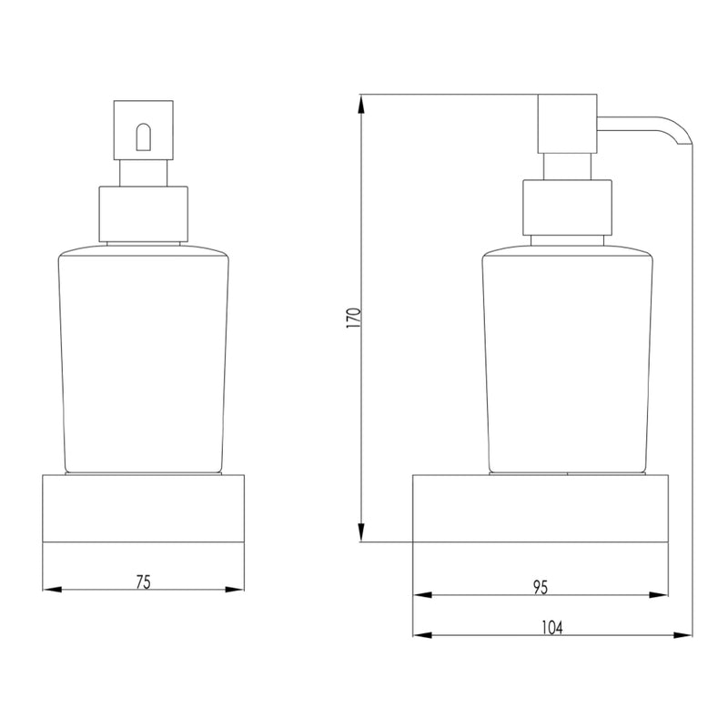 wall mounted soap dispenser holder technical drawing