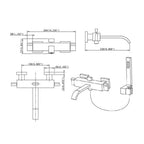 shop square bath shower mixer tap tapron technical drawing