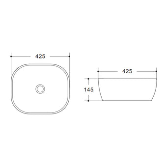 Square Countertop Basin - White and Brushed Gold Secondary image