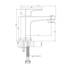 shop modern cloakroom basin mixer tap tapron technical drawing