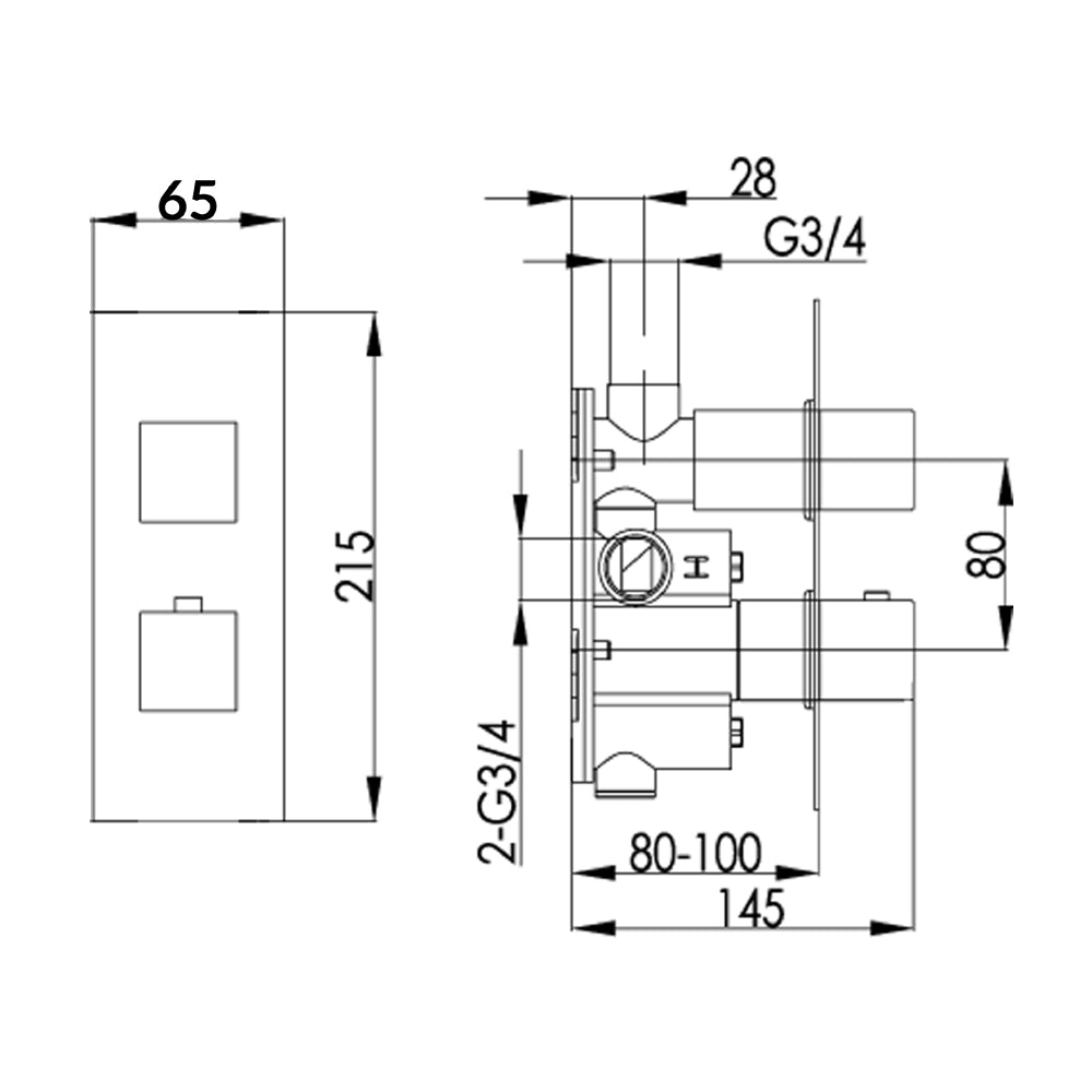 thermostatic shower mixer valve