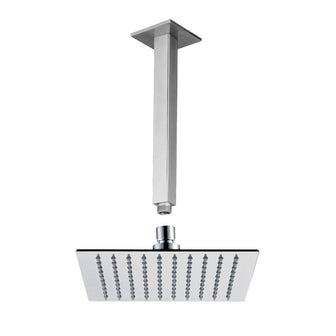 brushed stainless steel shower head and arm - tapron Main image