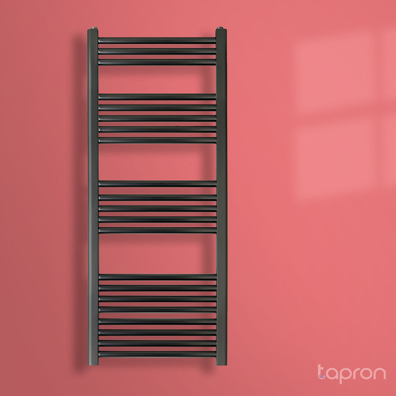 Black Heated Towel Rail  Radiator-Tapron