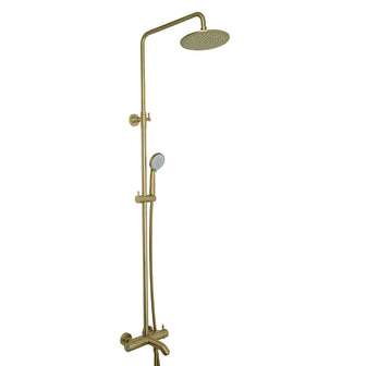 Exposed Thermostatic Shower with Adjustable Riser, Multifunction Shower Handheld Set - Brushed Brass Secondary image