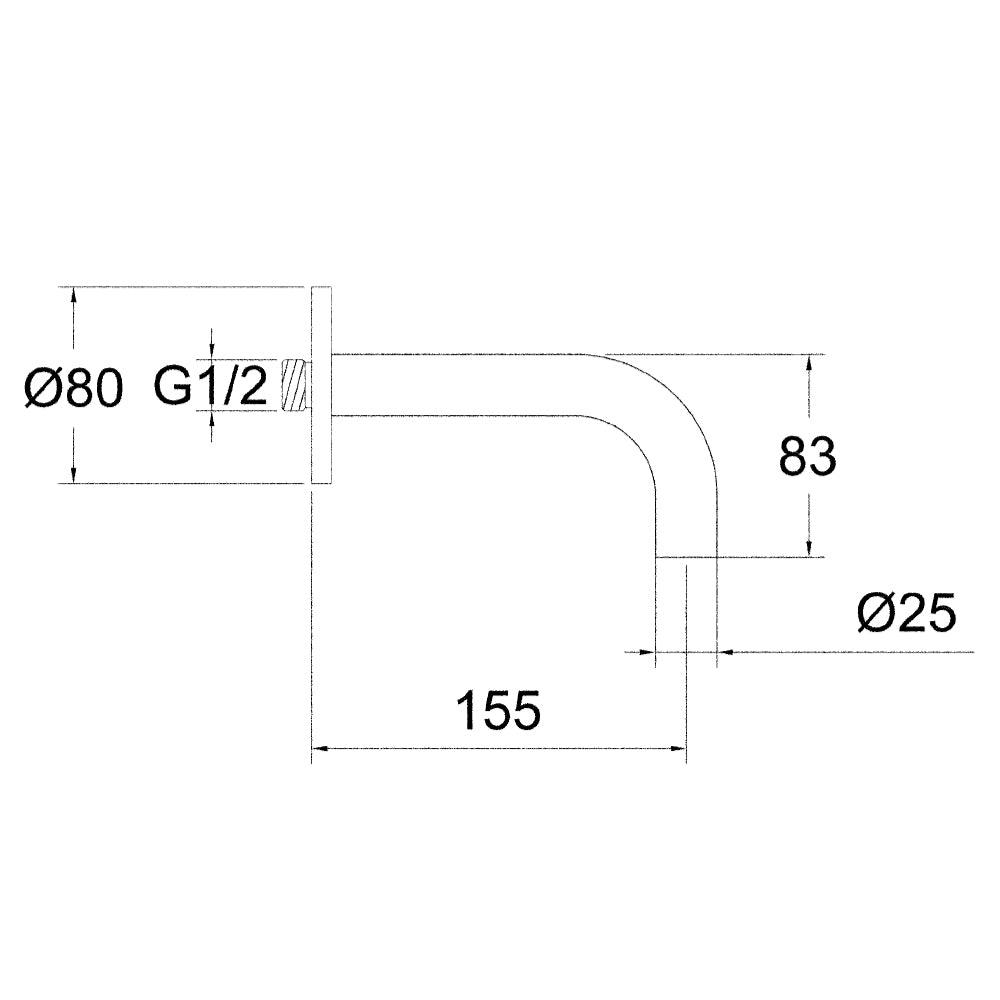 basin tap spouts technical drawing-tapron