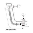 bath plug and waste technical drawing-tapron