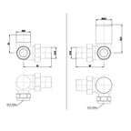 matt black radiator valves technical drawing-tapron
