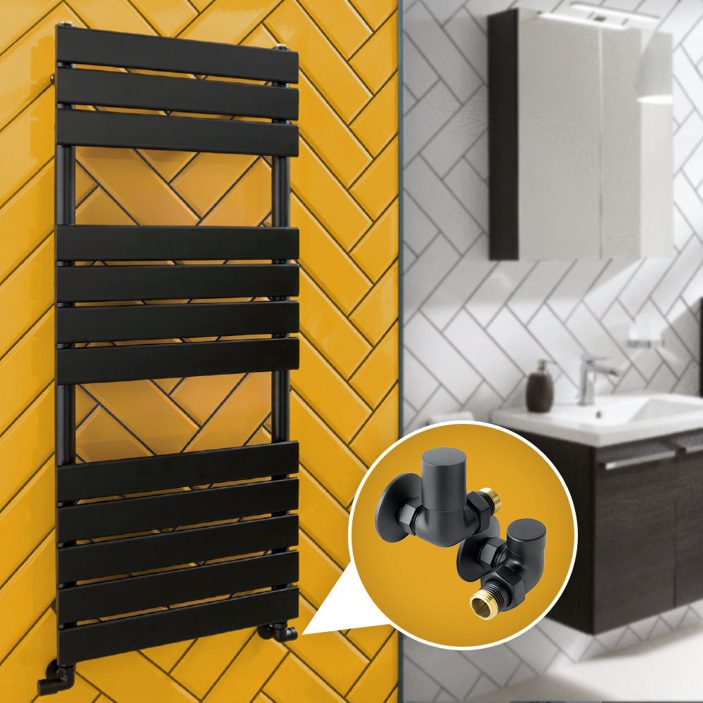 Corner Radiator Valves - Matt Black Secondary image