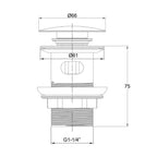 click clack basin waste technical drawing-tapron