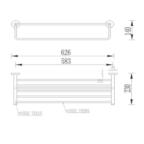 traditional towel rails technical drawing-tapron