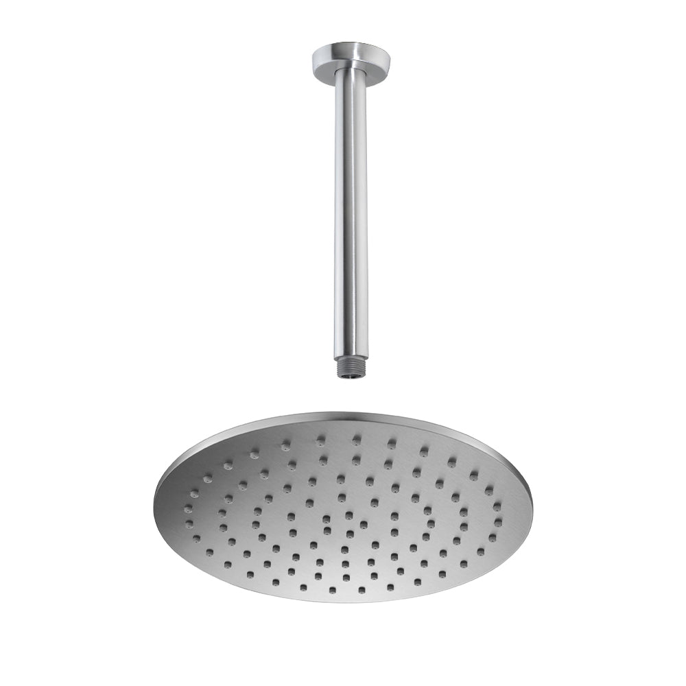 brushed stainless steel shower head and arm - Tapron