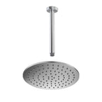 brushed stainless steel shower head and arm 