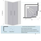 800mm corner entry shower enclosure  - tapron