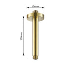 brushed brass ceiling shower arm 150mm