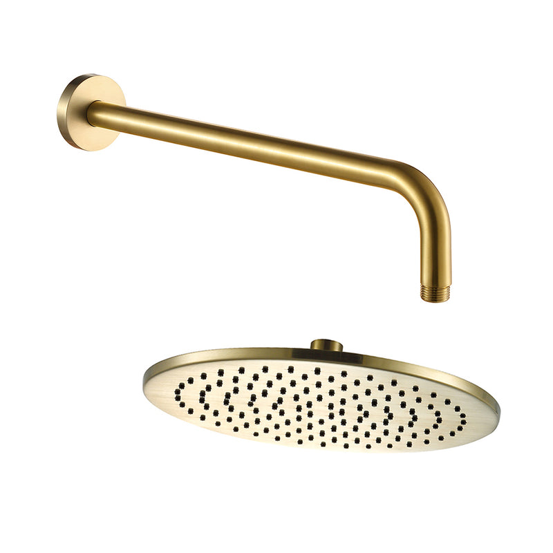 gold bathroom shower head and arm - tapron
