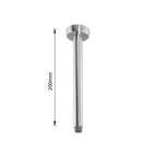 brushed stainless steel shower arm - 200mm