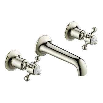 3 Hole Wall Mounted Basin Mixer Tap - Nickel Secondary image