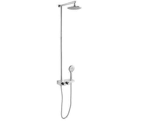 Thermostatic Rail with Overhead and Multi-Function Hand Shower
