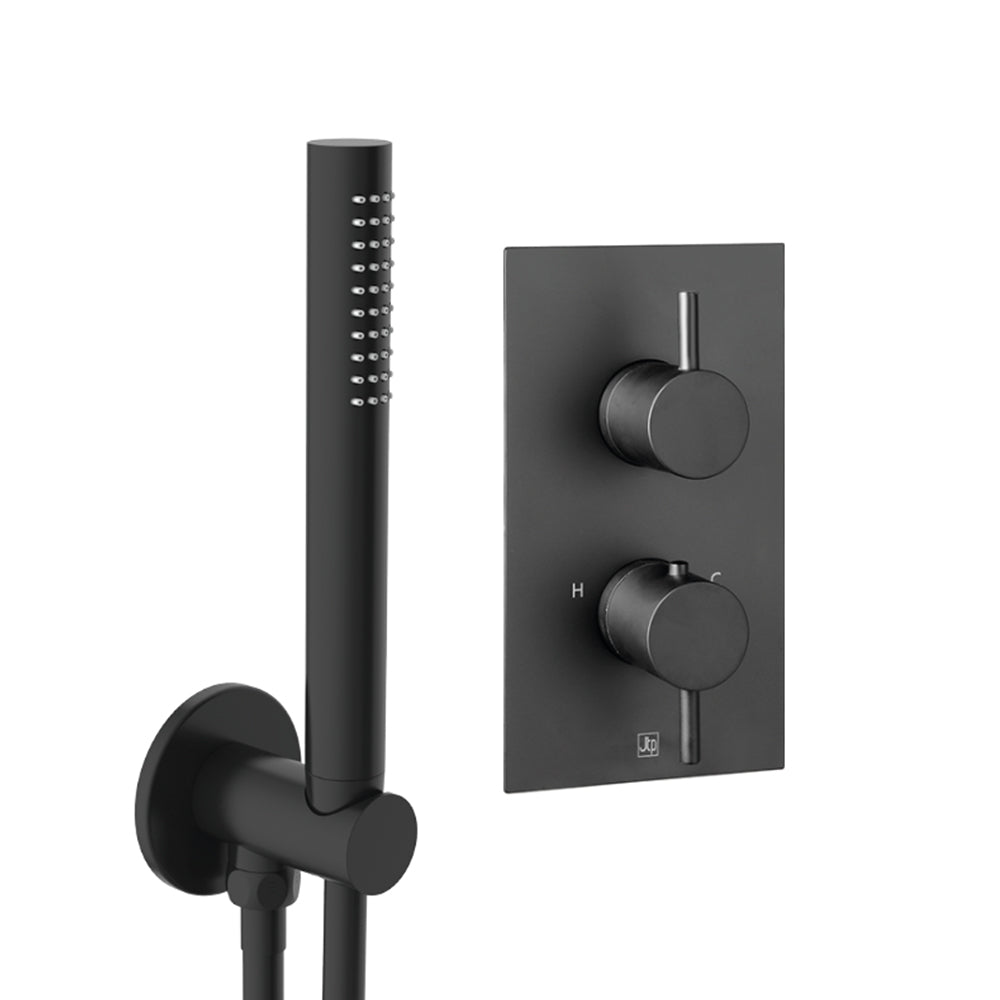 black concealed shower set 2 outlets
