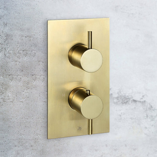 brushed gold 2 outlet concealed shower value 1200