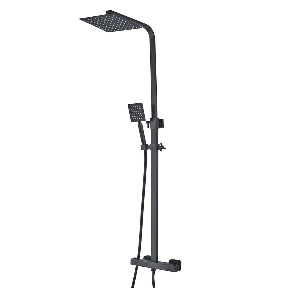 Black Shower Mixer with Two Outlet - Matt Black Finish Main image