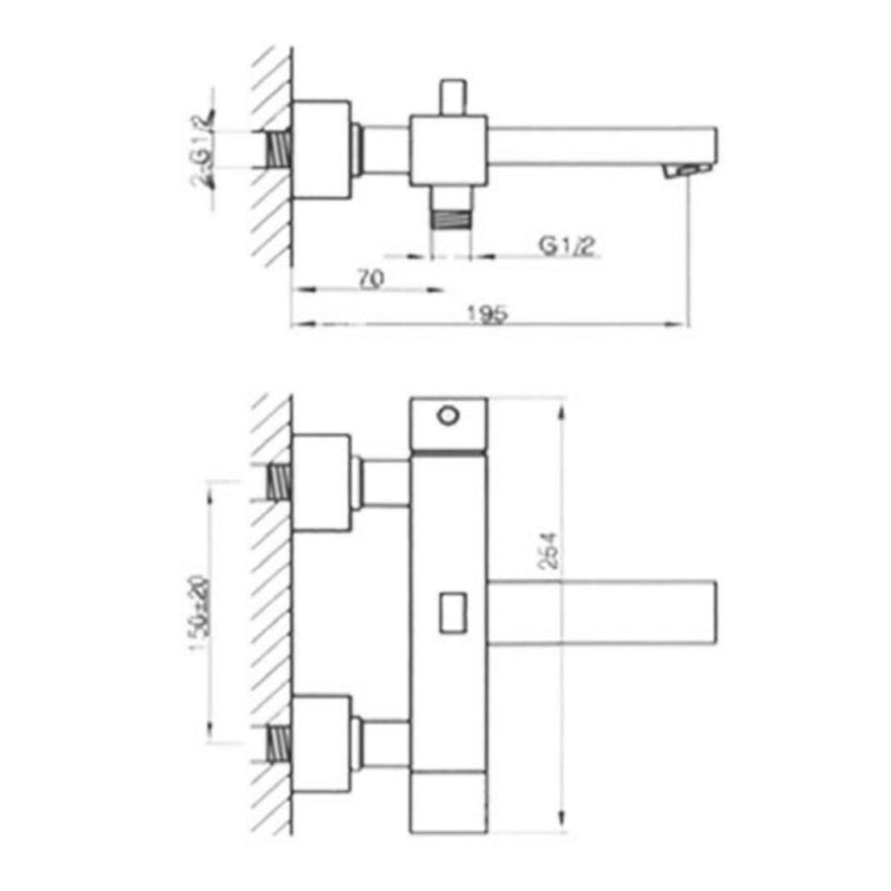 bath shower mixer tap tapron technical drawing
