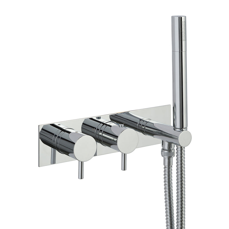 Thermostatic Concealed 2 Outlet Shower Valve with Handle