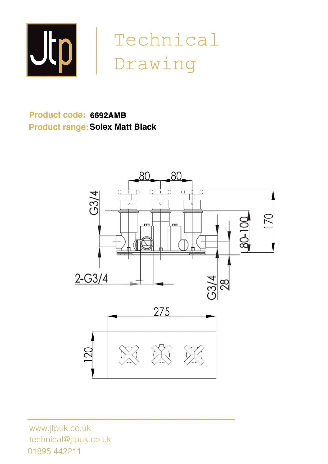 thermostatic shower valve black