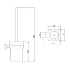 chrome toilet brush and holder Technical Drawing-Tapron