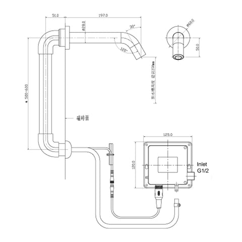 touchless basin mixer tap -Drawing Technical