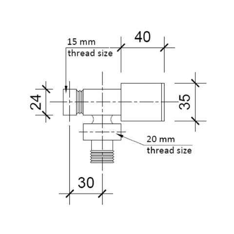 bathroom radiator valves technical drawing