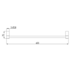 Chrome Towel Bar  technical drawing