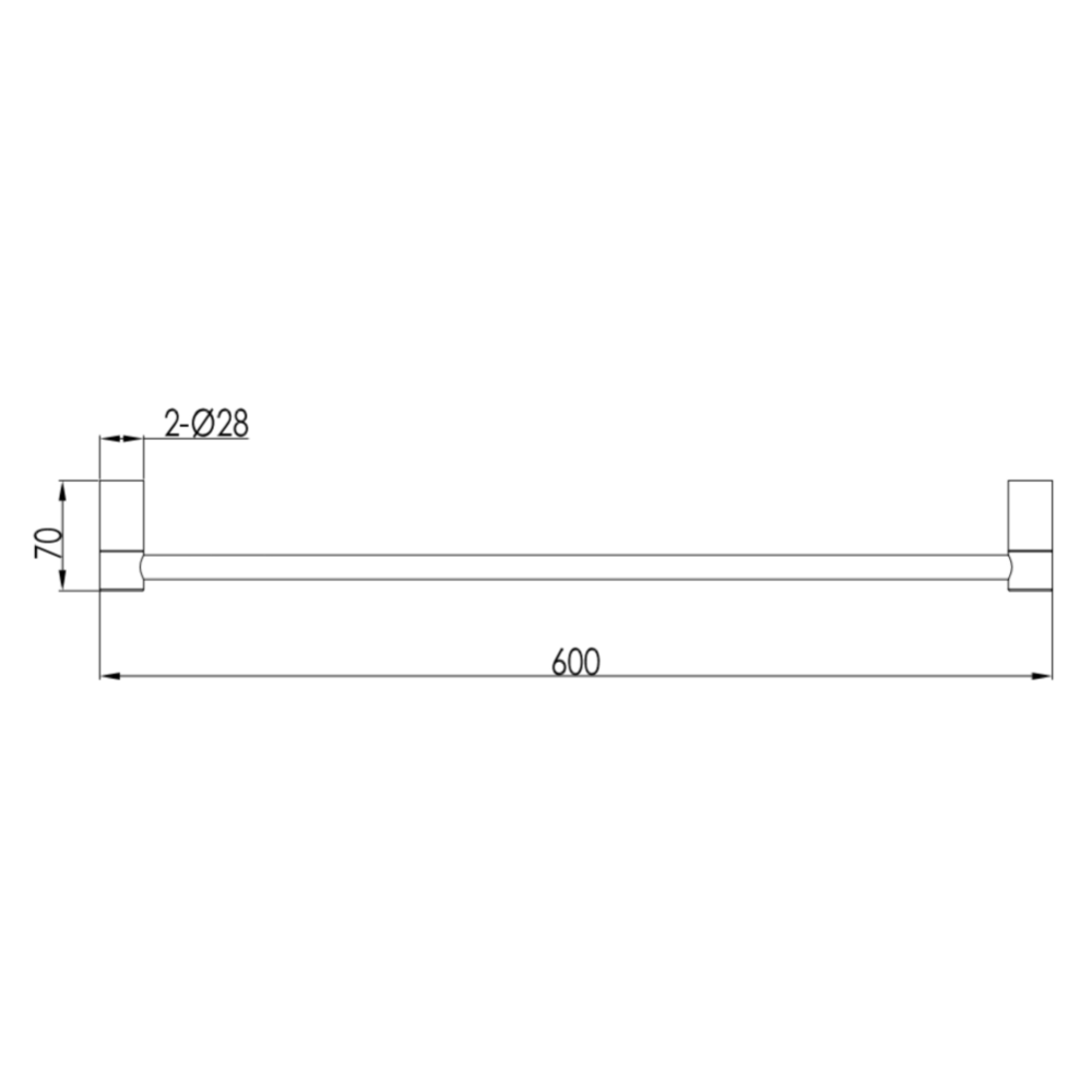 Chrome Towel Bar  technical drawing