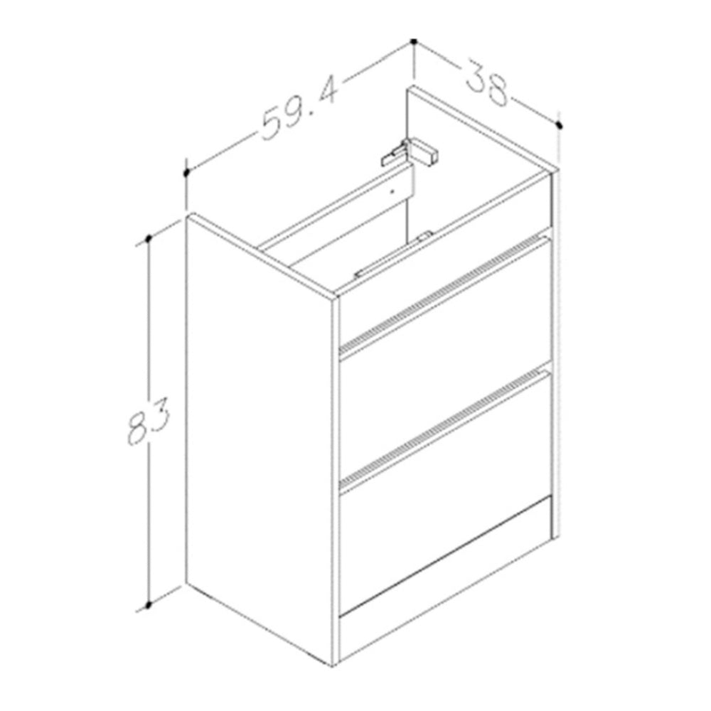 Modern Floor Standing White Gloss Vanity Unit Secondary image