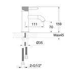 Gold Basin Tap - Dimension Image