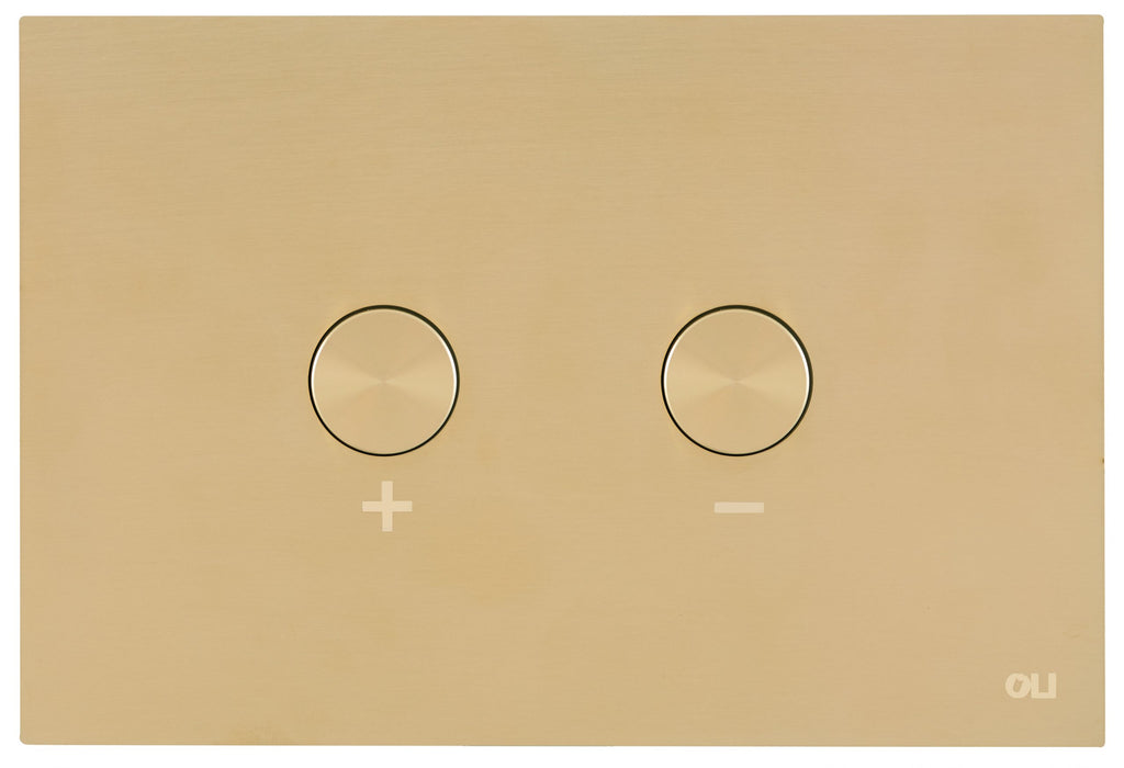 Gold brushed brass flush button plate