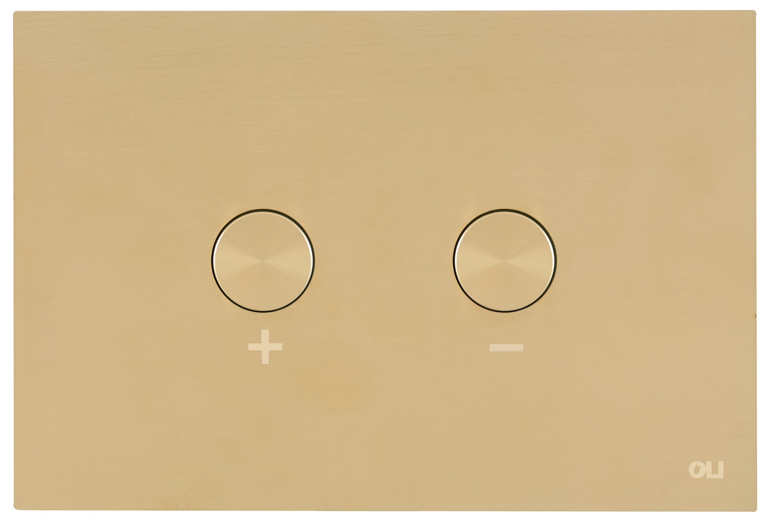 Gold brushed brass flush button plate
