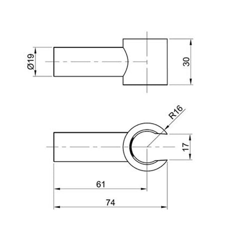 stainless-steel wall bracket technical drawing-tapron