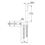 wall mounted shower handset holder Technical Drawing