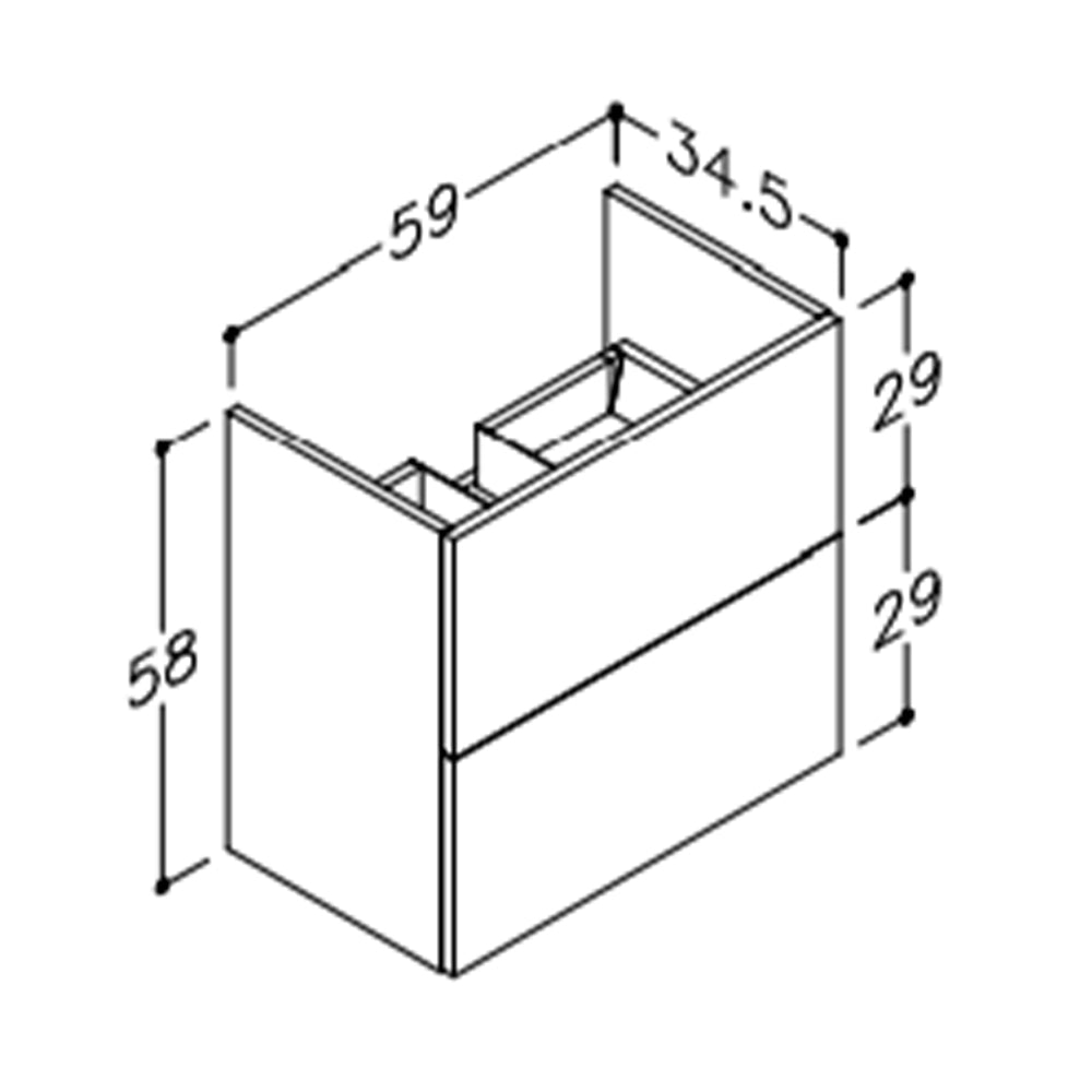 Narrow Cloakroom Wall Hung Vanity Unit - White Secondary image