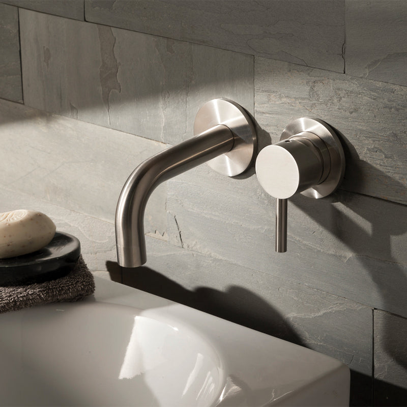 Stainless Steel Wall Mounted Single Lever Basin Mixer | tapron