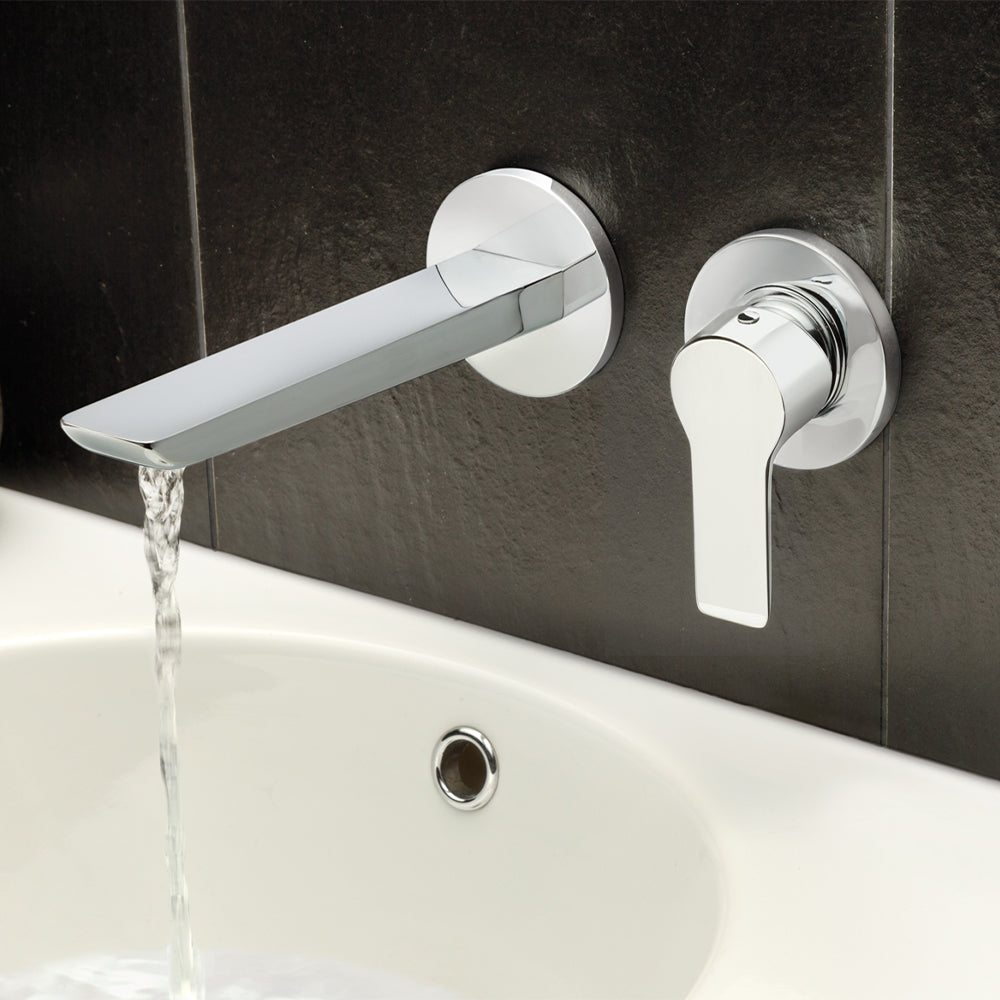Wall Mounted Single Lever Basin Mixer Tap—Chrome Secondary image