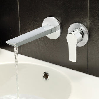 Wall Mounted Single Lever Basin Mixer Tap—Chrome Secondary image