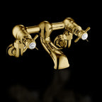 Chester Gold Pinch Bath Filler Wall Mounted