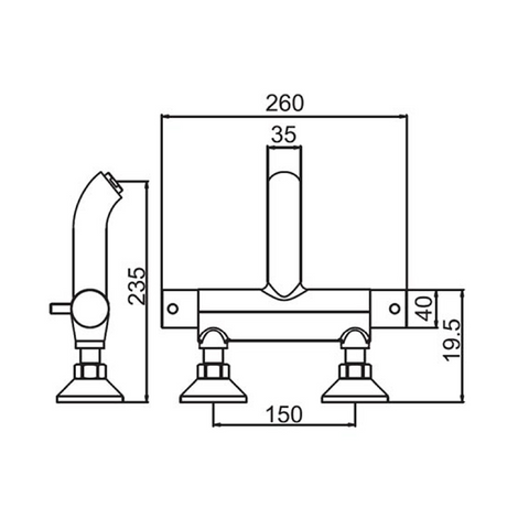 Thermostatic Bath Filler Wall Mounted tapron dimensions