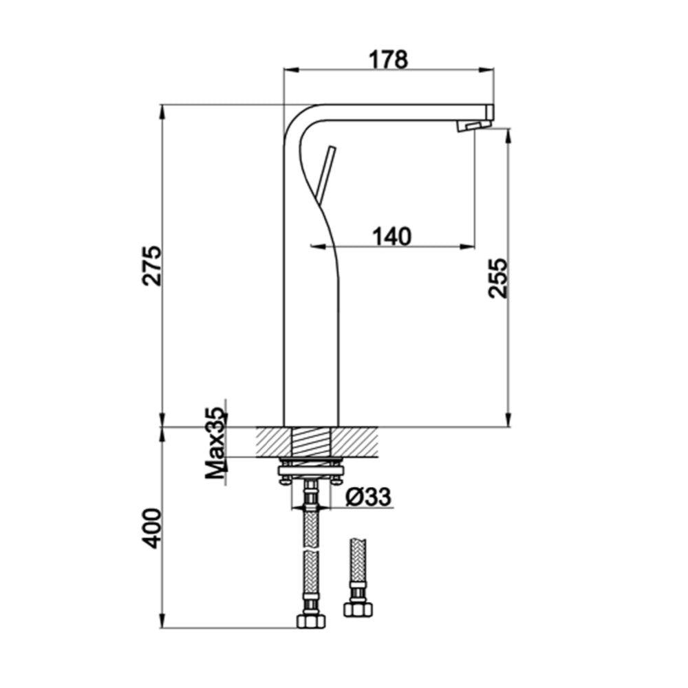 deck mounted basin mixer tap technical drawing tapron
