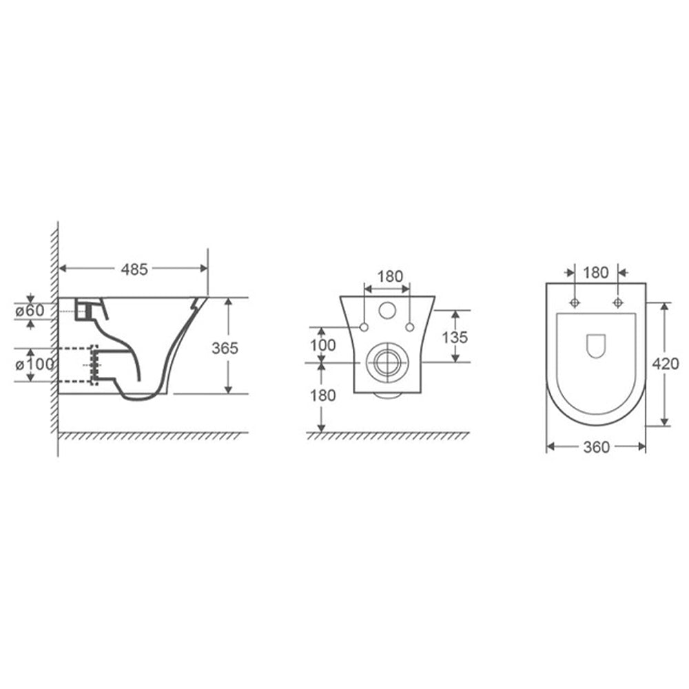 modern wc soft closed seat cover technical drawing-tapron
