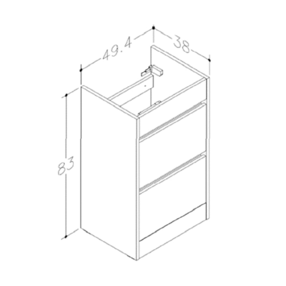 white floor standing vanity unit